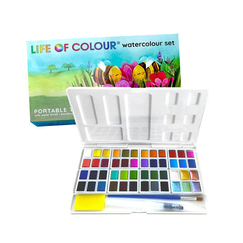 Life of Colour Portable Watercolour Set - 48 Vibrant Colours