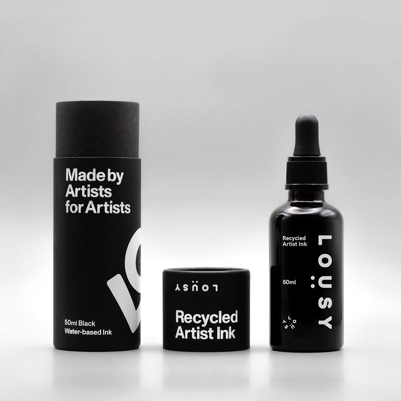 100% Recycled Black Ink - Made From Printer Cartridge Waste - 50mL