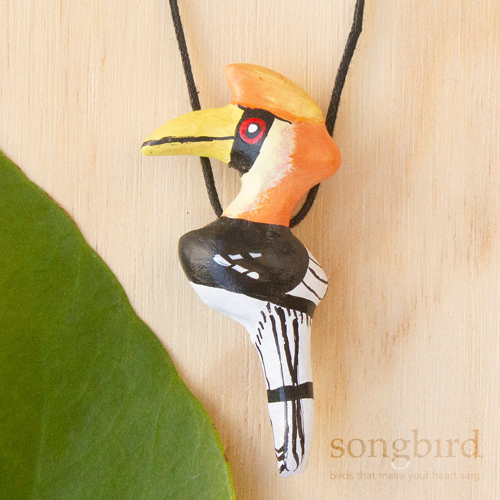 Great Hornbill Whistle Necklace, Jewellery & Gifts for Bird Lovers, Songbird Collection Asia
