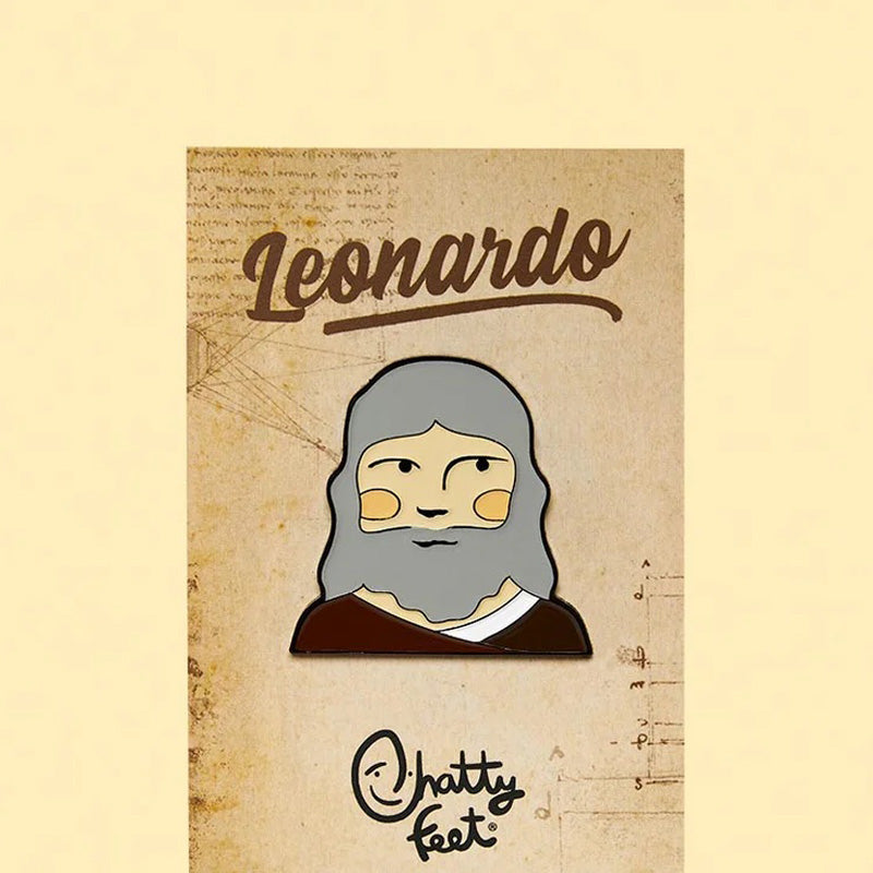 Leonardo da Vinci Enamel Pin by Chatty Feet
