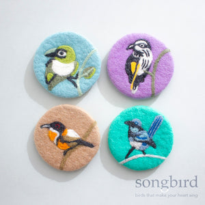 Garden Tea Party Felted Coasters Set of 4