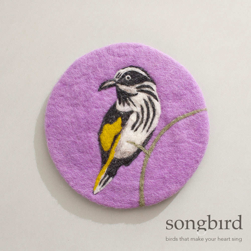 Honeyeater Felted Trivet / Wall Spot