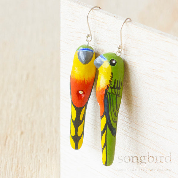 Orange Bird Inspired Earrings - Stainless Steel Cartoon Bird Jewelry Gift For Bird Lovers