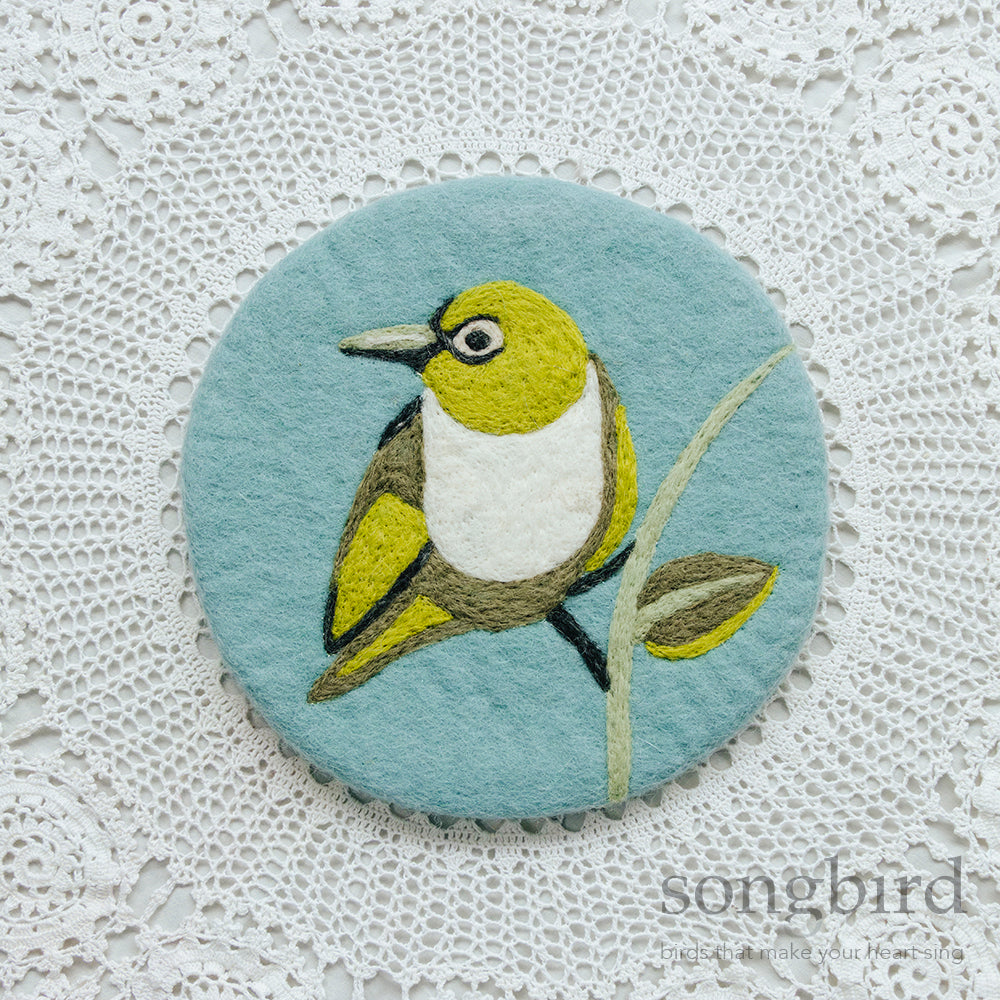 Silvereye Felted Trivet / Wall Spot