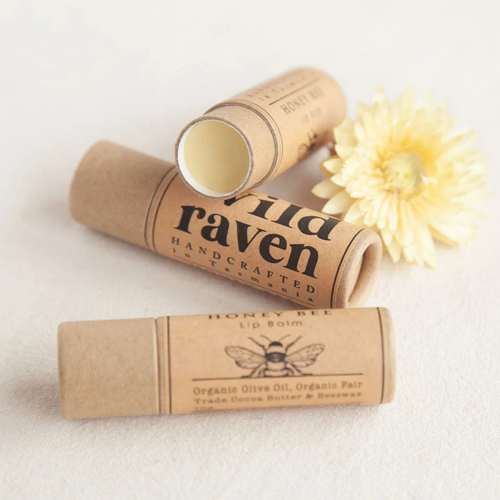 Wild Raven Honey Bee Lip Balm, Organic Ingredients Made in Tasmania