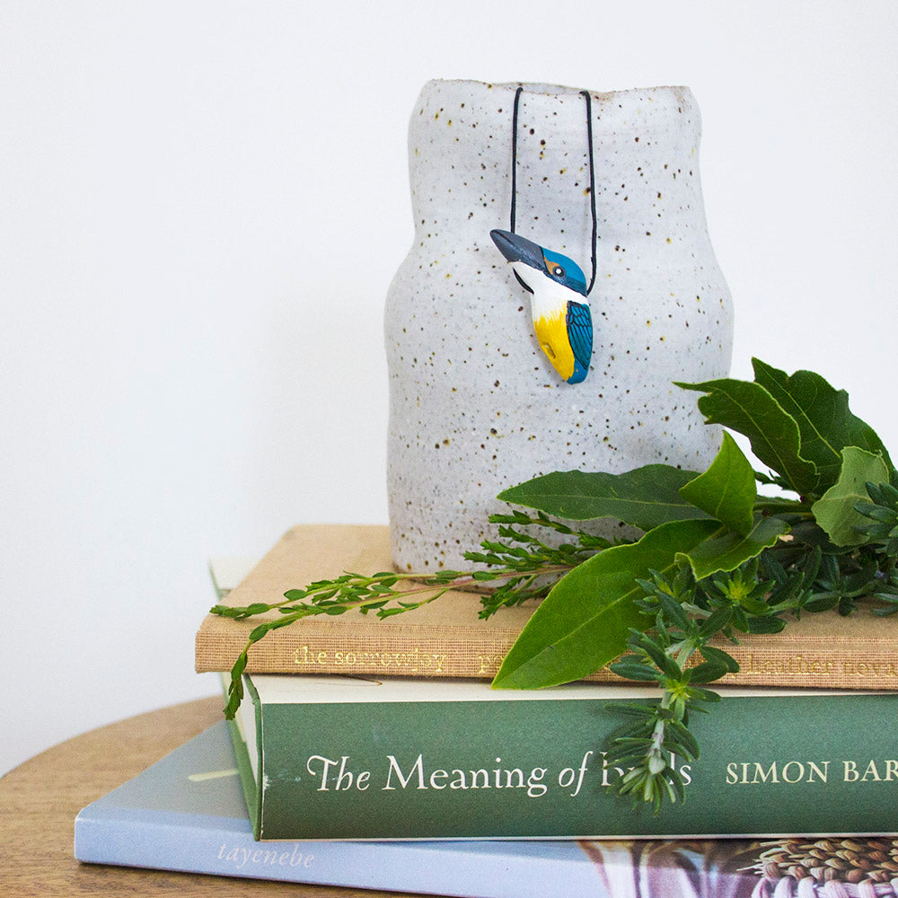 Sacred Kingfisher Whistle Necklace