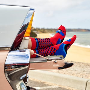 Crimson Rosella Socks, Designed and Made in Australia, Gifts for Bird Lovers