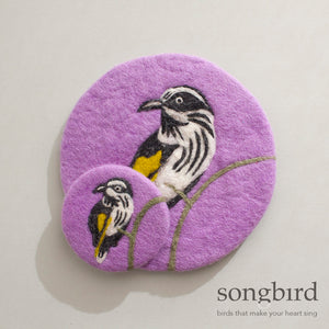 Honeyeater Felted Trivet & Coasters