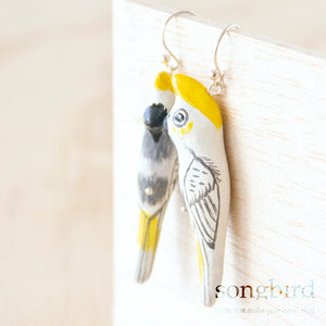 Sulphur-Crested Cockatoo Earrings, Jewellery & Gifts for lovers of birds and beautiful things, Songbird Collection Australia