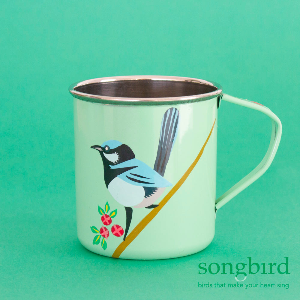 Wren + Boronia Mug, by Songbird Collection, Designed in Tasmania, Australia