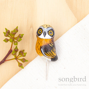 Boobook Owl Hat & Lapel Pin, Designed in Australia by Songbird Collection. Unique Gifts for Bird Lovers