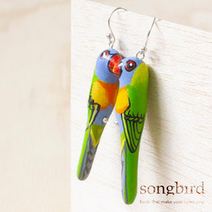 Rainbow Lorikeet Earrings, Jewellery & Gifts for Bird Lovers, Songbird Collection Australia