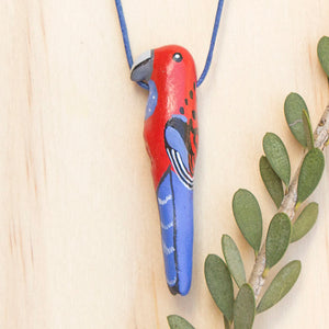 Crimson Rosella Whistle Necklace