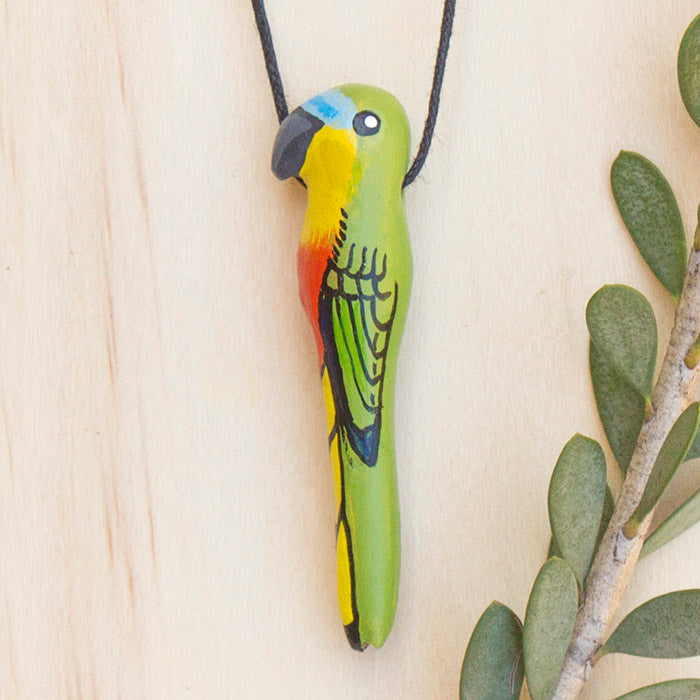 Orange Bellied Parrot Whistle Necklace