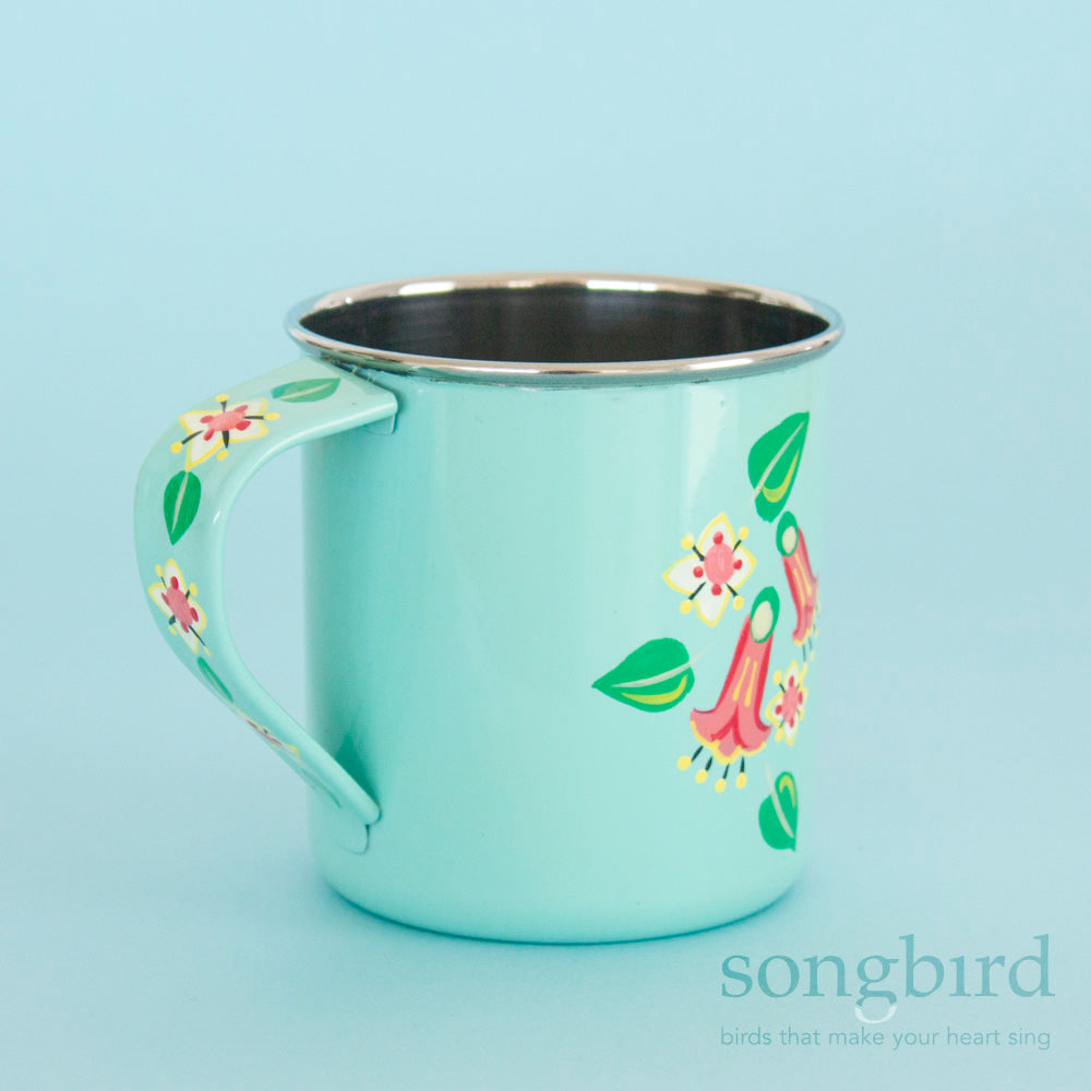 Silvereye + Correa Billy Tea Mug by Songbird Collection, Australia, Jewellery, Gifts for Bird Lovers
