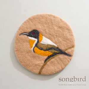 Spinebill Felted Trivet, by Songbird Collection Australia, Fair Trade, Ethical Gift Ideas