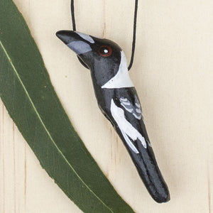 Australian Magpie Whistle Necklace, Ethically Handmade Jewellery, Songbird Australia