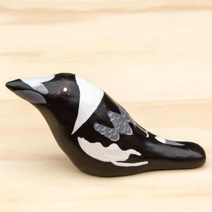 Australian Magpie Paperweight Whistle, Ethically Handmade Jewellery, Songbird Australia