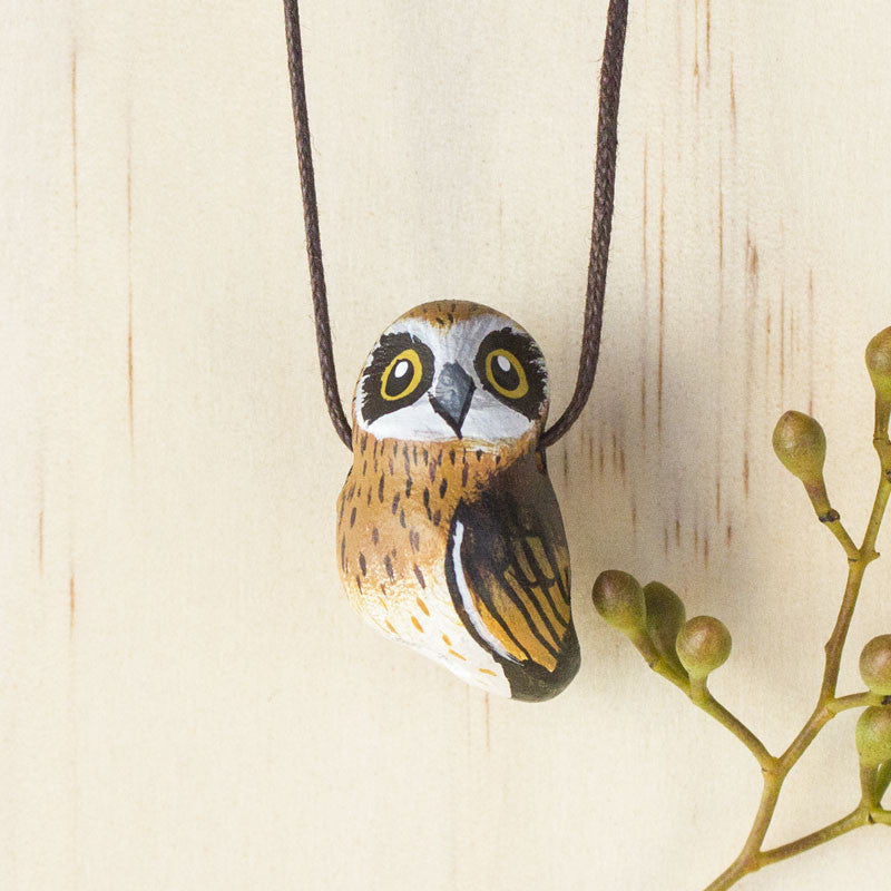 Boobook Owl Whistle Necklace, Australian Native Bird Jewellery, Songbird Australia
