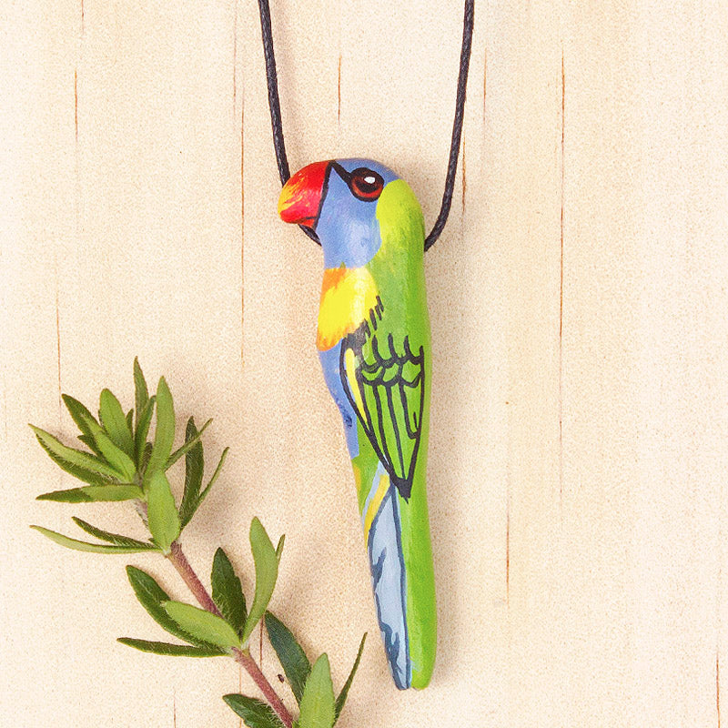 Rainbow Lorikeet Whistle Necklace