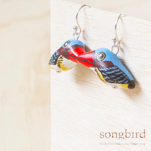 Banded Kingfisher Earrings, Jewellery, Gifts & Keepsakes for Bird Lovers, Songbird Collection