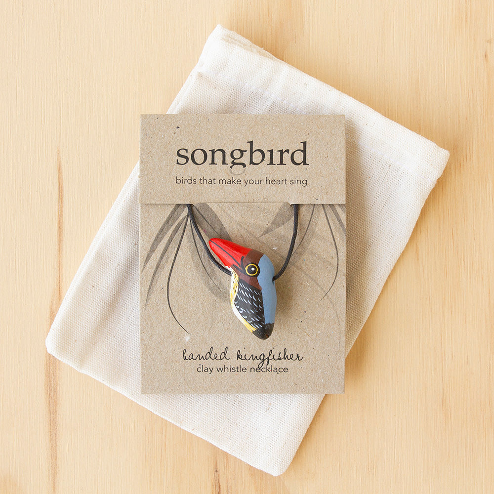 Banded Kingfisher Whistle Necklace, Jewellery, Gifts & Keepsakes for Bird Lovers, Songbird Collection