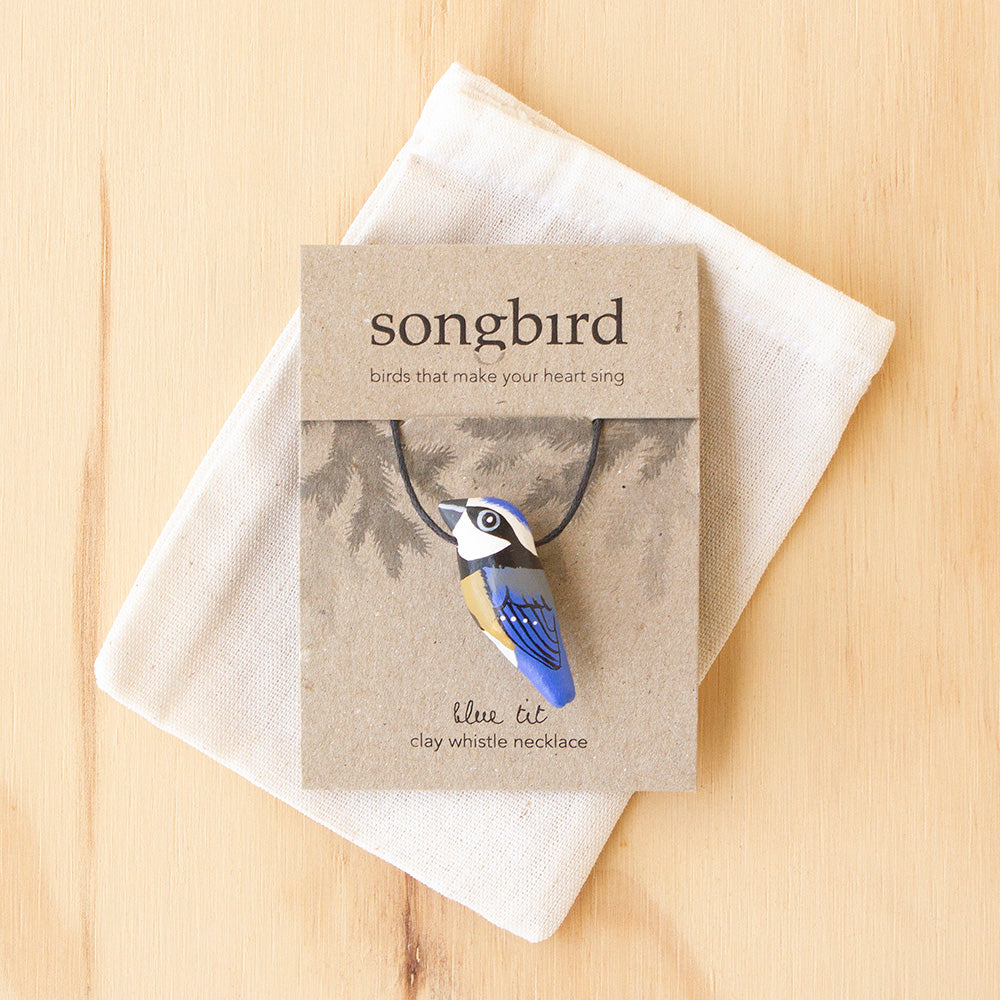 Blue Tit Whistle Necklace, Jewellery and Gifts for Bird Lovers, Songbird Collection Australia