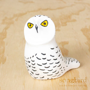 Snowy Owl Paperweight Whistle, Jewellery & Gifts for Bird Lovers, Songbird Collection Australia