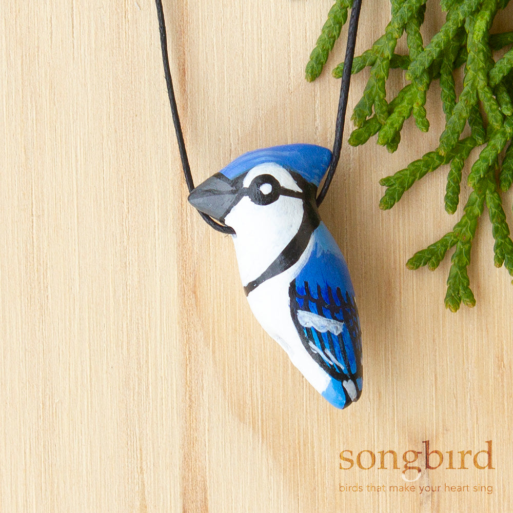 Blue Jay Whistle Necklace, Jewellery & Gifts for Bird Lovers, Songbird Collection America