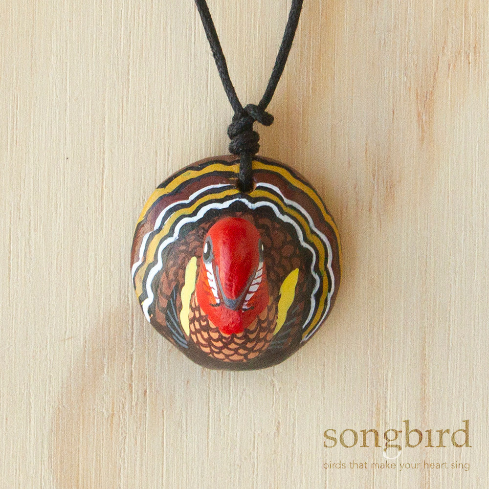 Wild Turkey Whistle Necklace, Gifts & Jewellery for Bird Lovers, Songbird Collection America