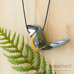 Piwakawaka Whistle Necklace, New Zealand Fantail, Jewellery & Gifts for Bird Lovers, Songbird Collection Global