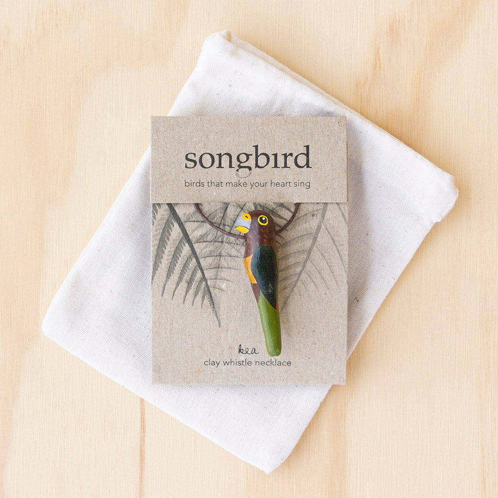 Kea Whistle Necklace, Jewellery & Gifts for Bird Lovers, Songbird Collection New Zealand