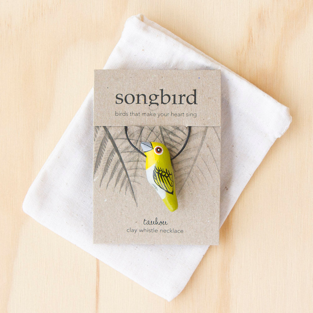 Tauhou Whistle Necklace, Jewellery & Gifts for Bird Lovers, Songbird Collection Global, New Zealand