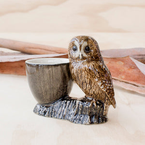 Tawny Owl Egg Cup by Quail Ceramics UK, Songbird Collection Australia, Kitchen, Dining, Gifts, Birds