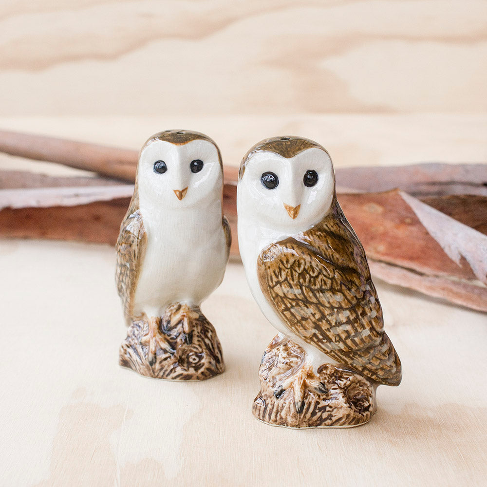 Barn Owl Salt & Pepper by Quail Ceramics UK, Songbird Collection, Kitchen, Dining, Gifts, Birds