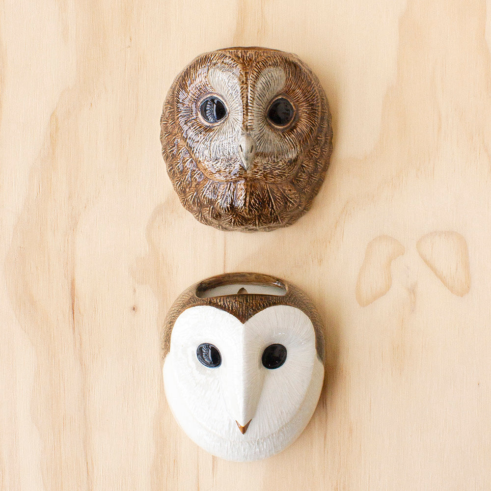 Barn Owl Wall Vase by Quail Ceramics, Jewellery & Gifts for Bird Lovers, Songbird Collection Australia