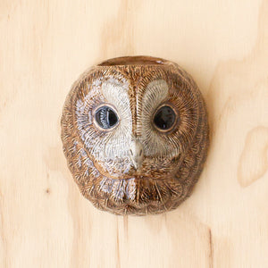 Tawny Owl Wall Vase by Quail Ceramics, Jewellery & Gifts for Bird Lovers, Songbird Collection Australia