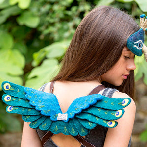 Peacock Headpiece & Wings Dress-up Set, by Sew Heart Felt UK, Songbird Collection Australia