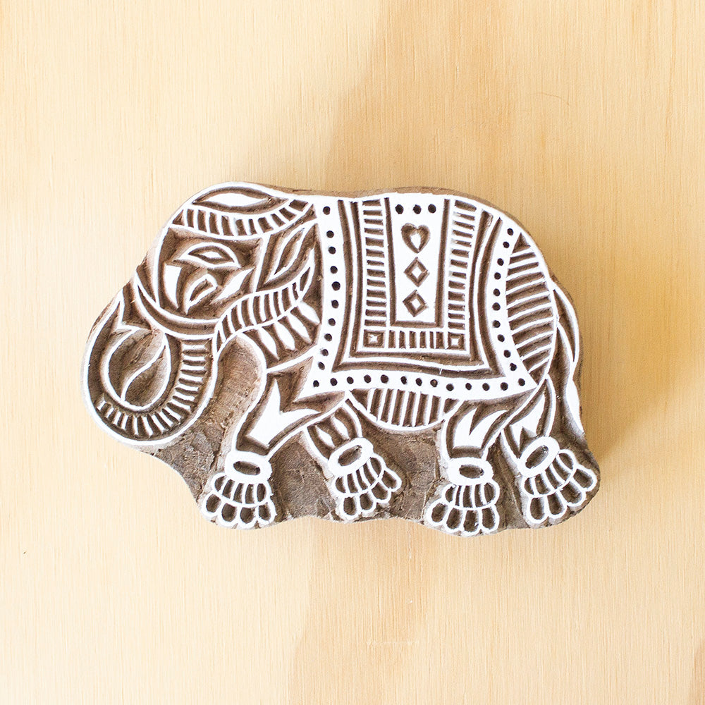 Carved Wood Block - Elephant