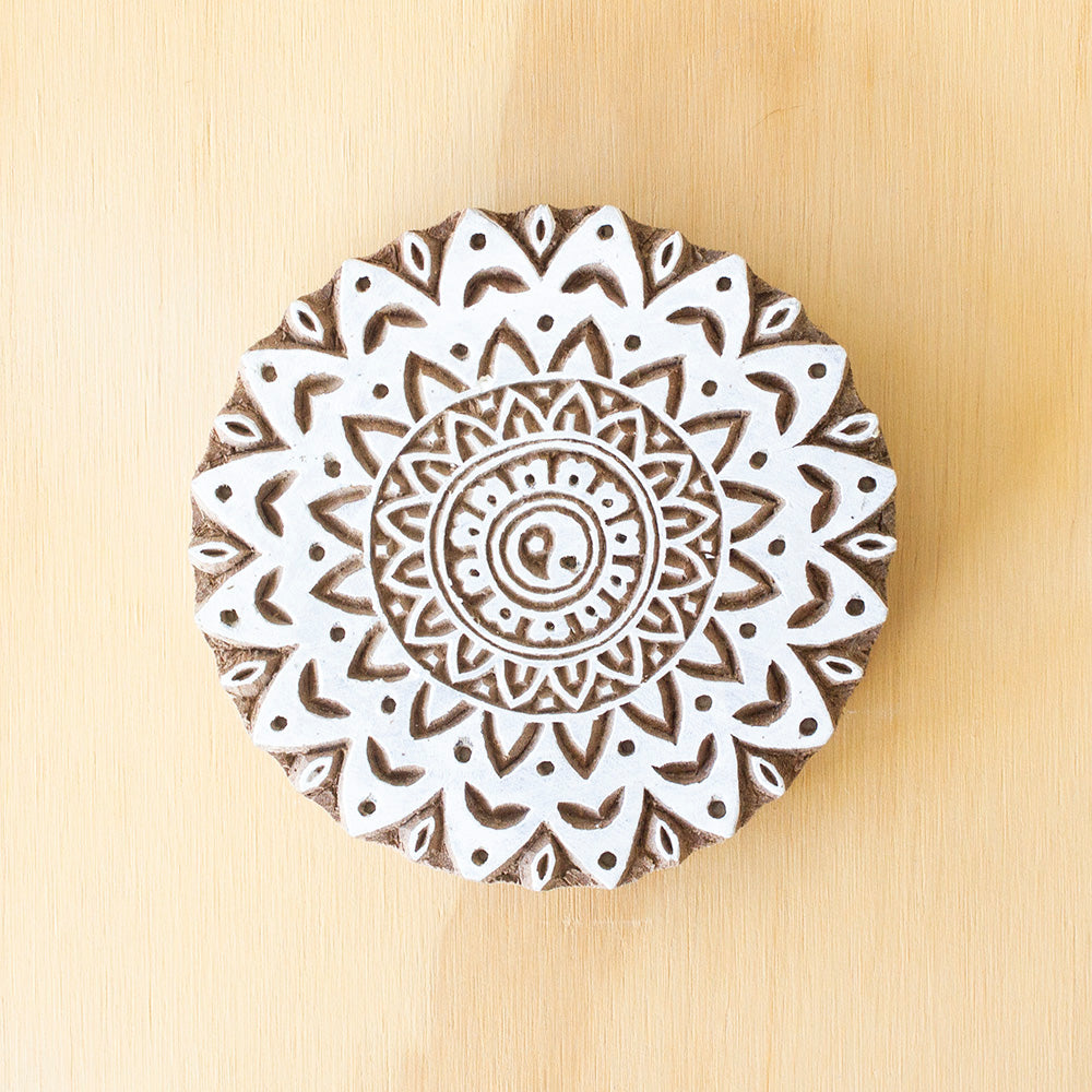 Carved Wood Block - Yin & Yang