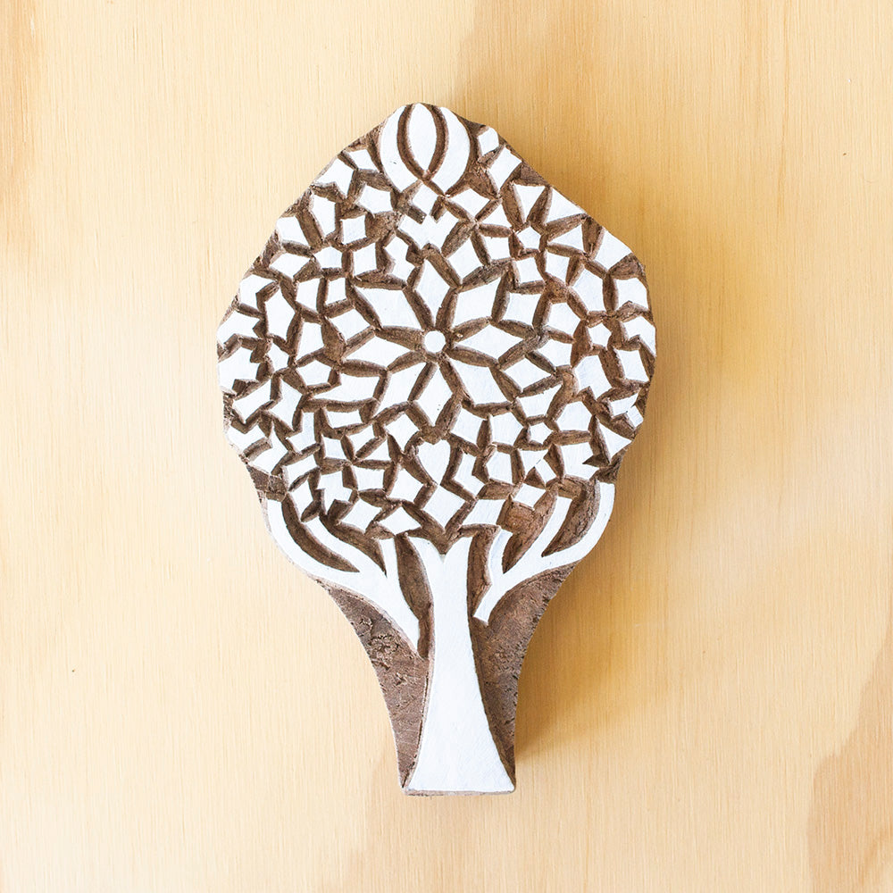 Carved Wood Block - Tree of Life
