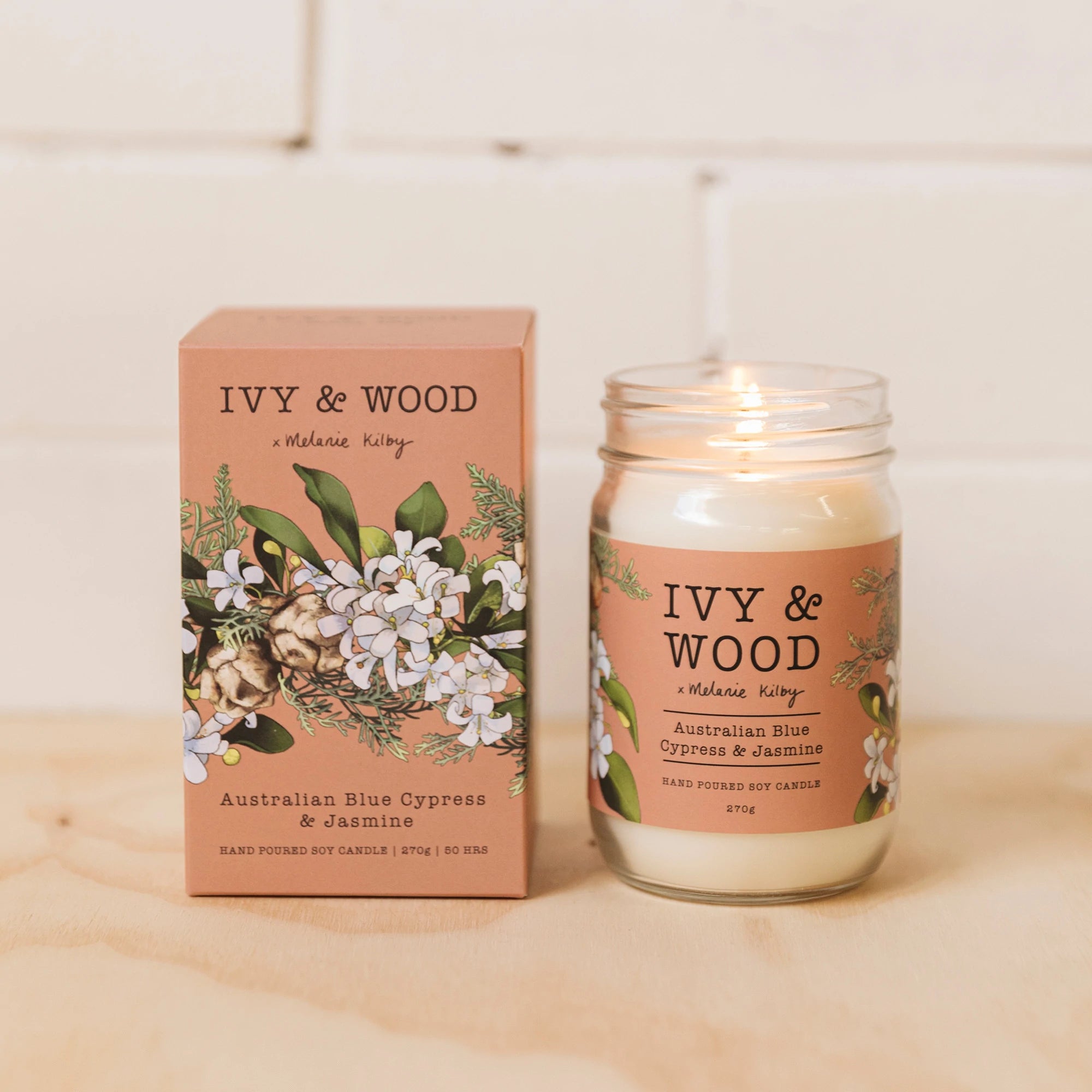 Ivy & Wood Soy Candle - Australian Blue Cypress & Jasmine