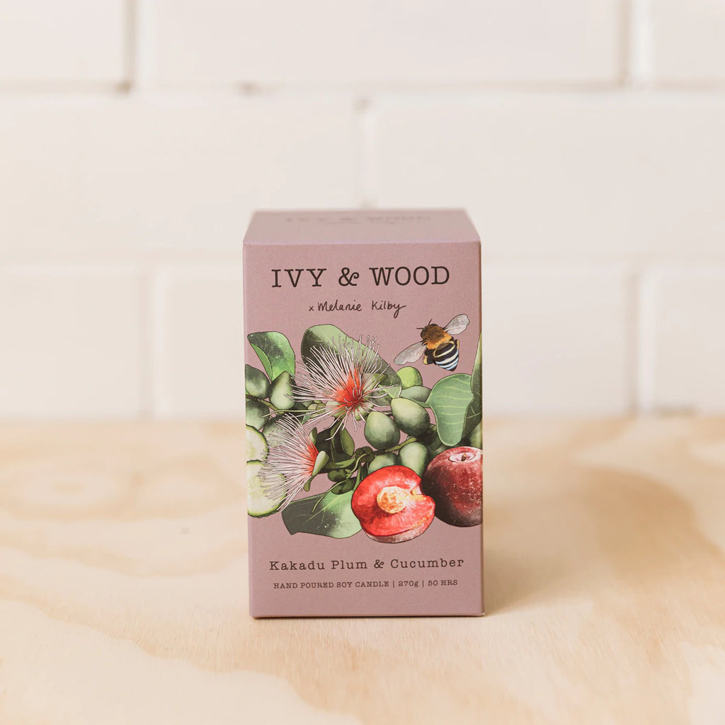 Ivy & Wood Soy Candle - Kakadu Plum & Cucumber